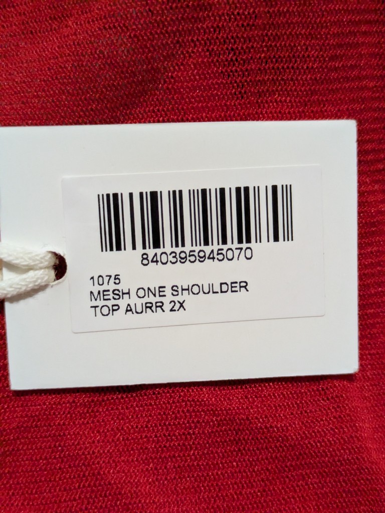 Nwt Khy Kylie Jenner Mesh One Shoulder Top Red Aurr Asymmetric Plus Size 2x New — image 7 of 8